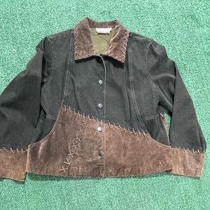 Nancy Bolen City Girl Petite Western Suede Trim Womens Jacket Size 12